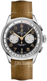 Breitling Premier B01 Chronograph 42 Czarny/Skóra Ø42 mm AB0118A21B1X1