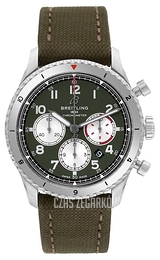Breitling Aviator 8 B01 Chronograph 43 Zielony/Skóra Ø43 mm AB01192A1L1X1