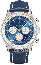 Breitling Navitimer 1 B01 Chronograph 46 Niebieski/Skóra Ø46 mm AB0127211C1X2