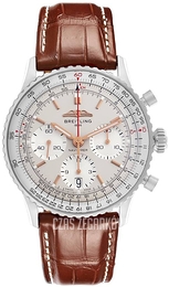 Breitling Navitimer B01 Chronograph 41 Biały/Skóra Ø41 mm AB0139211G1P1