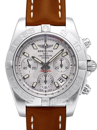 Breitling Chronomat 41 Srebrny/Skóra Ø41 mm AB014012-G711-425X-A18BA.1