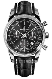 Breitling Transocean Chronograph Czarny/Skóra Ø43 mm AB015253-BA99-743P-A20BA.1