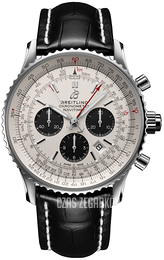 Breitling Navitimer Rattrapante Srebrny/Skóra Ø45 mm AB0311211G1P2