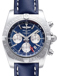 Breitling Chronomat 44 GMT Niebieski/Skóra Ø44 mm AB042011-C851-105X-A20BA.1