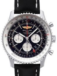 Breitling Navitimer GMT Czarny/Skóra Ø48 mm AB044121-BD24-441X-A20BA.1