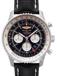 Breitling Navitimer GMT Czarny/Skóra Ø48 mm AB044121-BD24-760P-A20BA.1