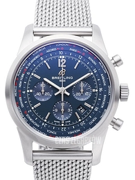 Breitling Transocean Chronograph Niebieski/Stal Ø46 mm AB0510U9-C879-159A