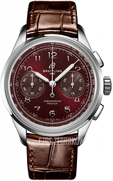 Breitling Premier B09 Chronograph 40 Czerwony/Skóra Ø40 mm AB0930D41K1P1