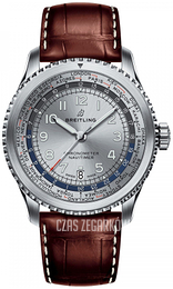 Breitling Navitimer Gmt Srebrny/Skóra Ø43 mm AB3521U01G1P1
