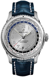 Breitling Navitimer Gmt Srebrny/Skóra Ø43 mm AB3521U01G1P2