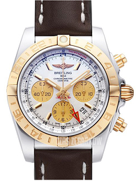 Breitling Chronomat 44 GMT Biały/Skóra Ø44 mm CB042012-A739-437X-A20BA.1