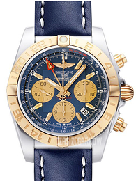 Breitling Chronomat 44 GMT Niebieski/Skóra Ø44 mm CB042012-C858-105X-A20BA.1