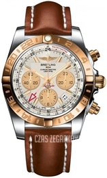 Breitling Chronomat 44 GMT Srebrny/Skóra Ø44 mm CB042012-G755-433X-A20BA.1