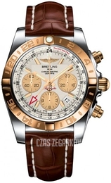 Breitling Chronomat 44 GMT Srebrny/Skóra Ø44 mm CB042012-G755-737P-A20BA.1