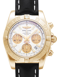 Breitling Chronomat 41 Srebrny/Skóra Ø41 mm HB014012-G713-428X-H18BA.1