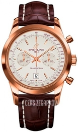 Breitling Transocean Chronograph Srebrny/Skóra Ø38 mm R4131012-G758-724P-R18BA.1