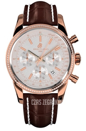 Breitling Transocean Chronograph Srebrny/Skóra Ø43 mm RB015253-G738-739P-R20BA.1