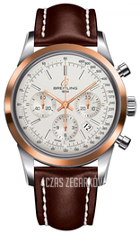 Breitling Transocean Chronograph 38 Srebrny/Skóra Ø43 mm UB015212-G777-437X-A20BA.1