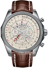 Breitling for Bentley B04 GMT Srebrny/Skóra Ø49 mm AB043112-G774-756P-A20BA.1