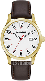 Bulova Caravelle Srebrny/Skóra Ø40 mm 44B116