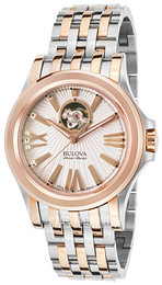 Bulova Accutron Biały/Stal w kolorze różowego złota Ø40 mm 65A105