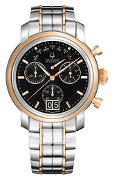 Bulova Accutron Czarny/Stal w kolorze różowego złota Ø44 mm 65C110