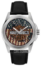 Bulova Harley-Davidson Czarny/Skóra Ø40 mm 76A153