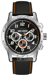 Bulova Harley-Davidson Czarny/Skóra 76B171