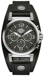 Bulova Harley-Davidson Czarny/Skóra 76B173