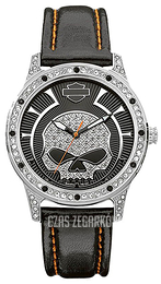 Bulova Harley-Davidson Czarny/Skóra 76L140