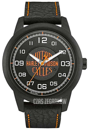 Bulova Harley-Davidson Czarny/Skóra 78A116
