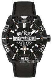 Bulova Harley-Davidson Czarny/Skóra Ø44 mm 78B136