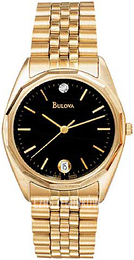 Bulova Diamond Czarny/Stal w odcieniu złota Ø42 mm 92N99