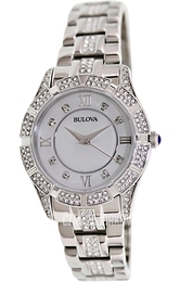 Bulova Crystal Biały/Stal Ø30 mm 96L116