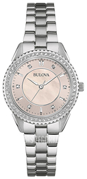 Bulova Crystal Różowy/Stal Ø30 mm 96L218
