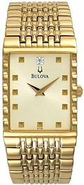 Bulova Diamond Beżowy/Stal w odcieniu złota 97F58