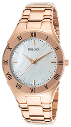 Bulova Dress Biały/Stal w kolorze różowego złota Ø36 mm 97L130
