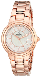 Bulova Dress Biały/Stal w kolorze różowego złota Ø35 mm 97L132
