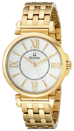 Bulova Dress Biały/Stal w odcieniu złota Ø34 mm 97L133