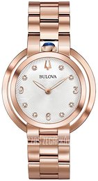 Bulova Diamond Srebrny/Stal w kolorze różowego złota Ø35 mm 97P130