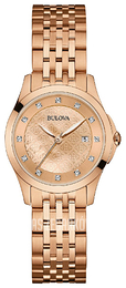Bulova Diamond Różowe złoto/Stal w kolorze różowego złota Ø27 mm 97S112