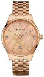 Bulova Diamond Różowe złoto/Stal w kolorze różowego złota Ø36 mm 97S113