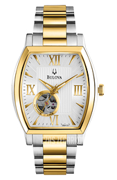 Bulova Mechanical Biały/Stal w odcieniu złota 98A131