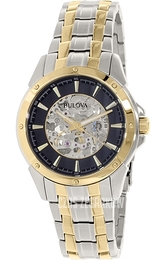 Bulova Bracelet Czarny/Stal w odcieniu złota Ø43 mm 98A146