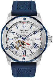 Bulova Marine Star Srebrny/Guma Ø45 mm 98A225