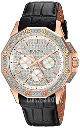 Bulova Crystal Srebrny/Skóra Ø41.7 mm 98C125