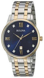 Bulova Diamond Niebieski/Stal w odcieniu złota Ø40 mm 98D130