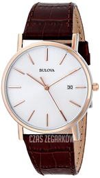 Bulova Dress Biały/Skóra Ø37 mm 98H51