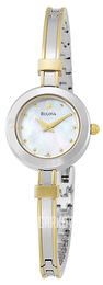 Bulova Bangle Biały/Stal w odcieniu złota Ø23 mm 98L120