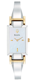 Bulova Bangle Biały/Stal w odcieniu złota 98L149